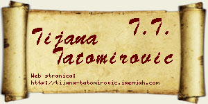 Tijana Tatomirović vizit kartica